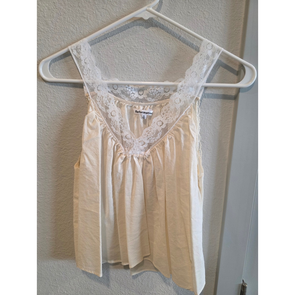Reformation Fira Top in Cream Size 0